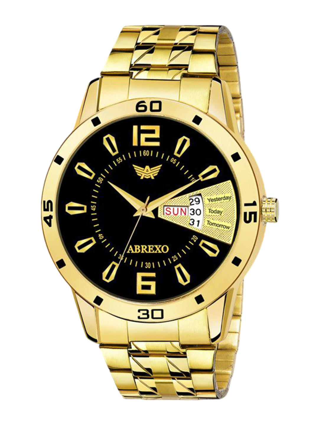 Abrexo Men Bracelet Style Straps Analogue Watch Abx-1220 Black plus Bold Bracelet &