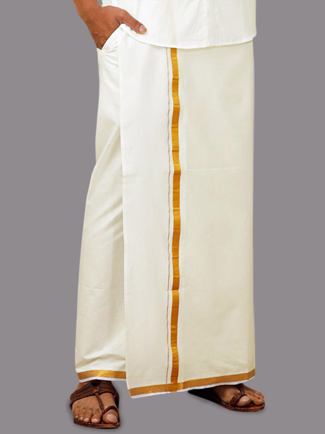 Ramraj Men Cotton Dhoti With Adjustable Pocket Dhoti With Zipper