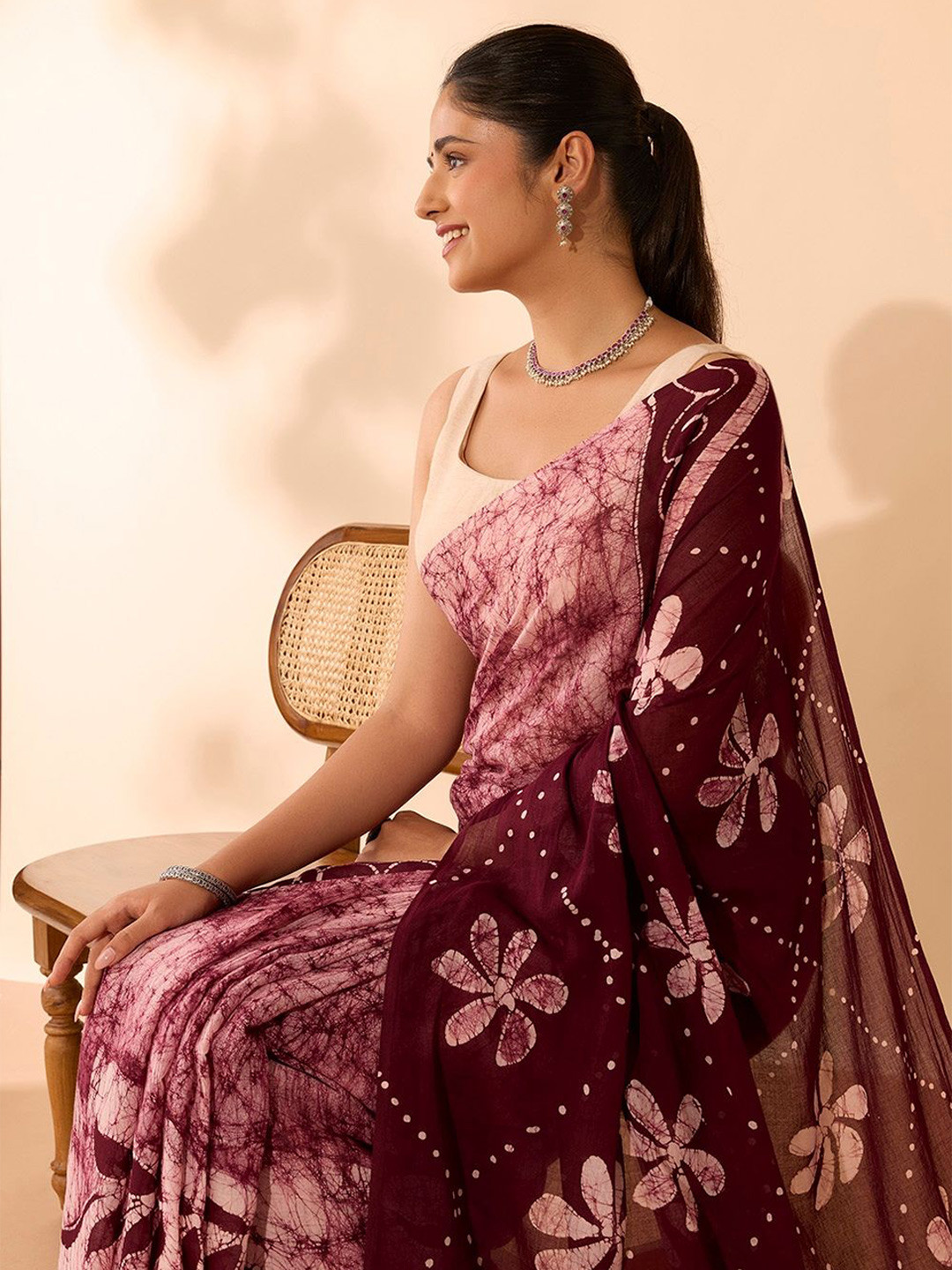 Taneira Ujjain Pure Cotton Batik Saree