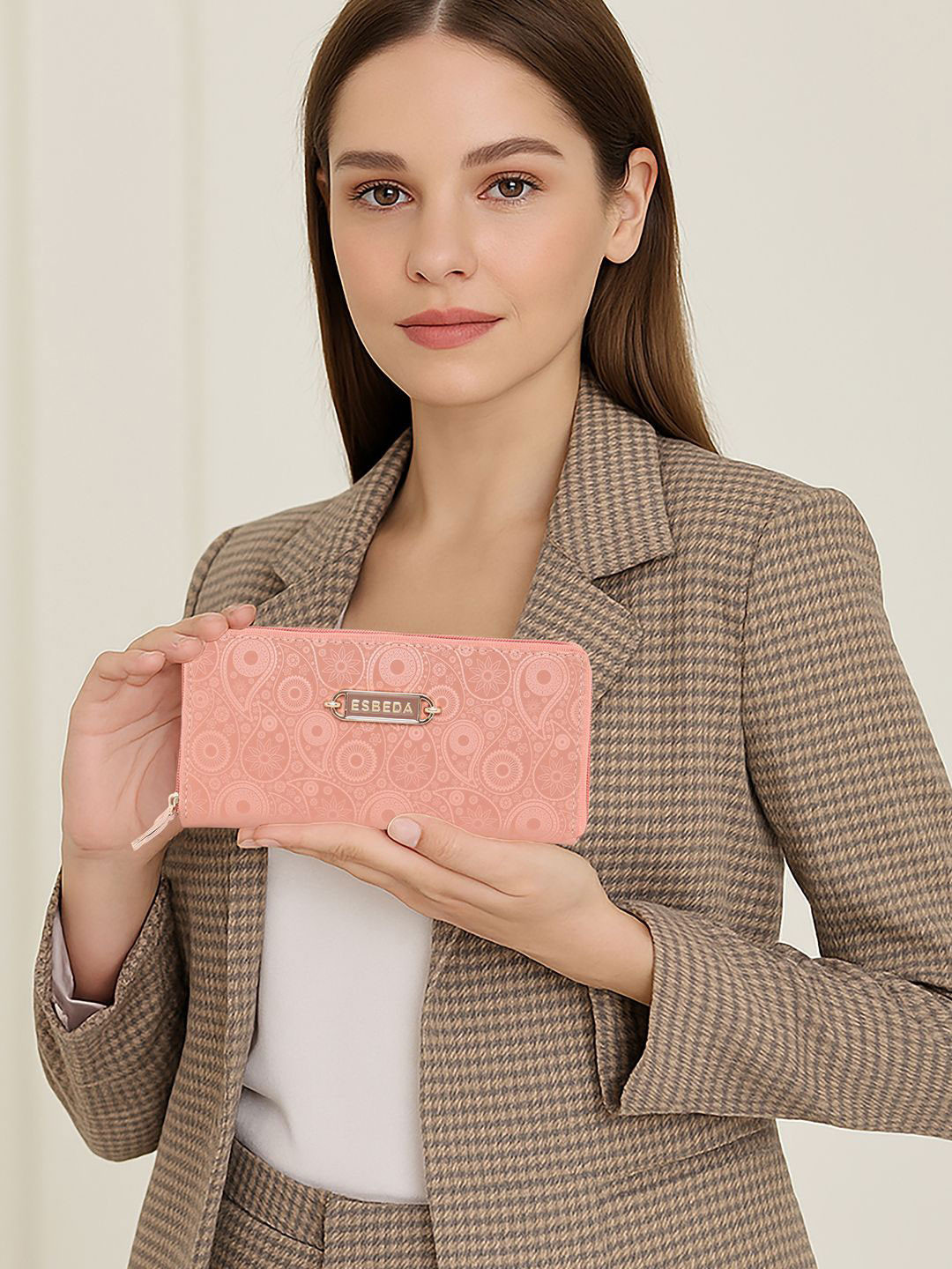 ESBEDA Peach Blossom Weave Wallet