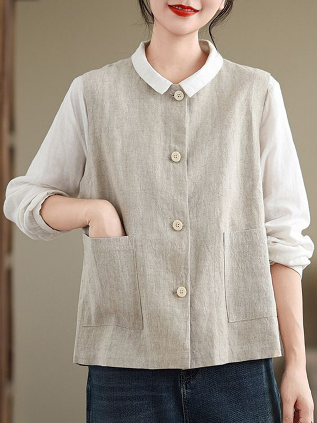 StyleCast x Revolte Women Round Neck Waistcoat