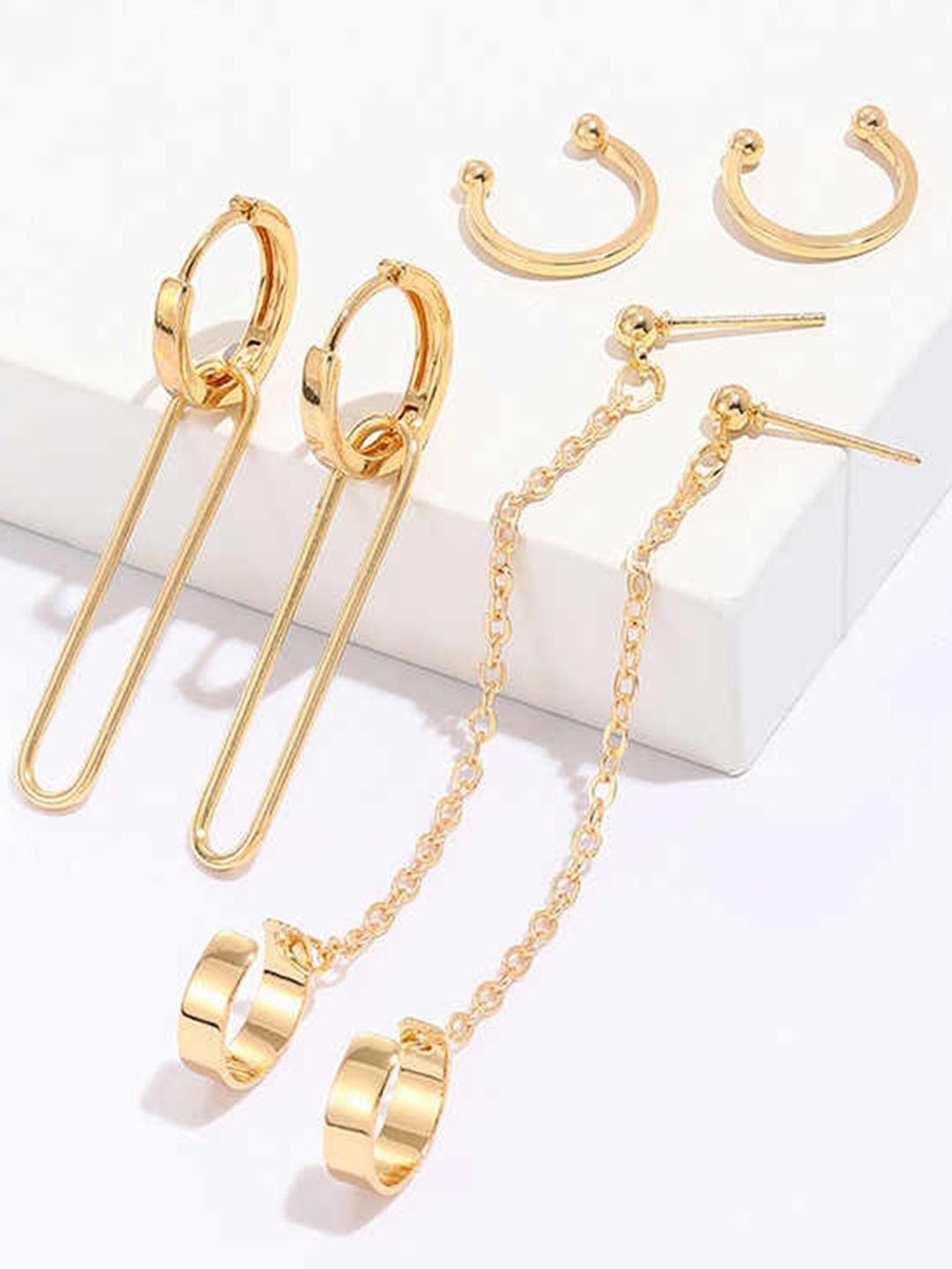 OOMPH Set Of 3 Spherical Shaped Ear Cuffs