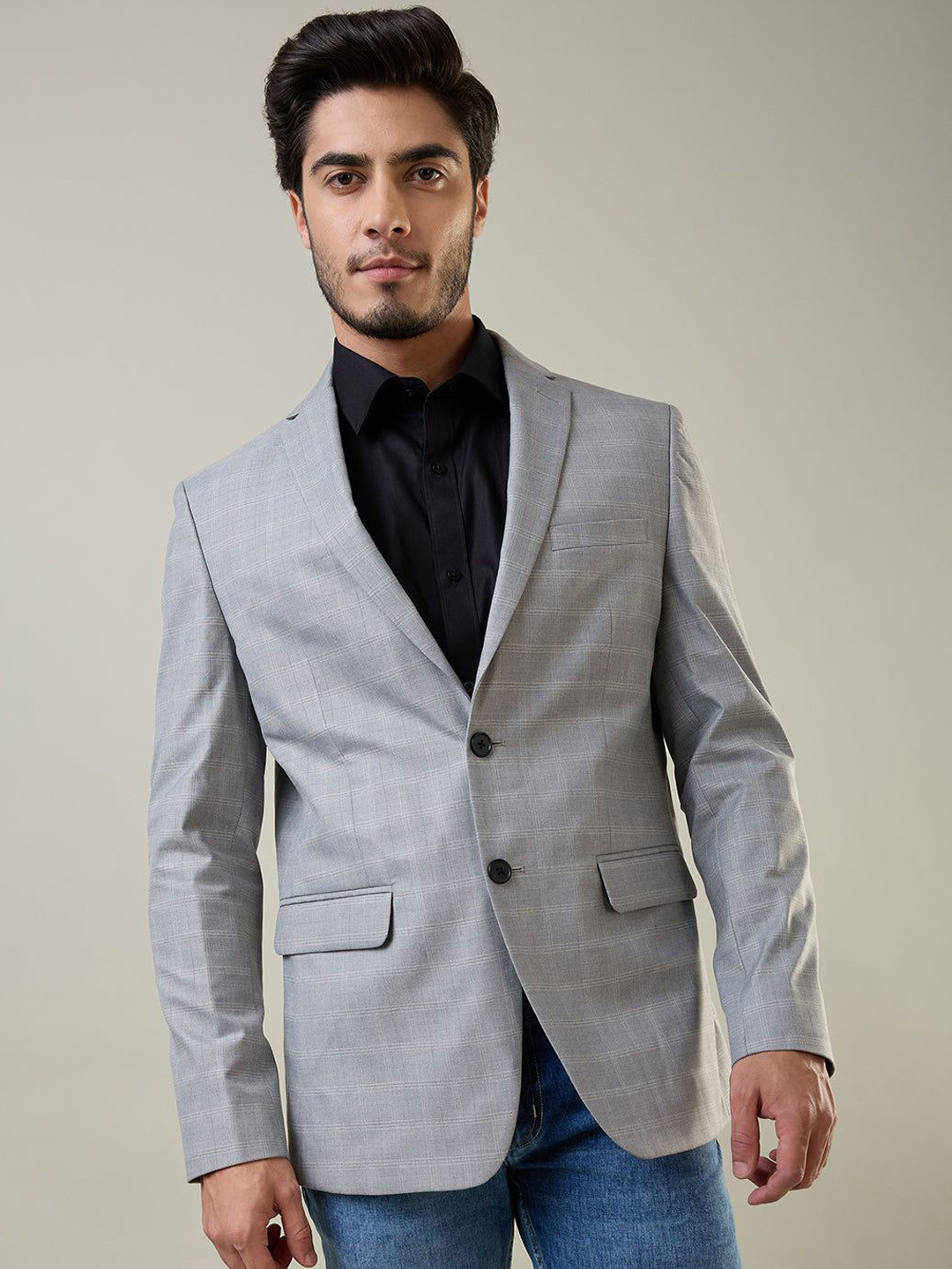 TIM PARIS Notched Lapel Slim Fit Single Breasted Blazers