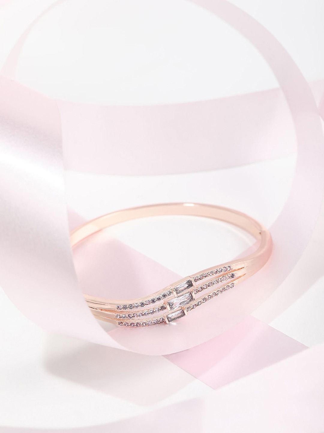 LULU & SKY Artificial Stones Studded Bangle-Style Bracelet