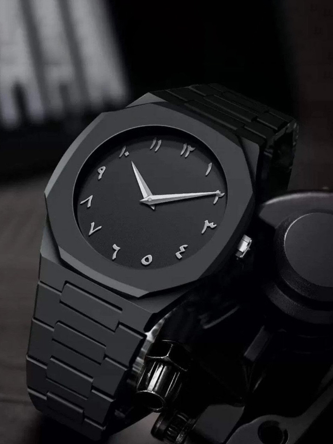 Abrexo Men Bracelet Style Straps Analogue Watches Abx-Arabic Urdu Black Watch