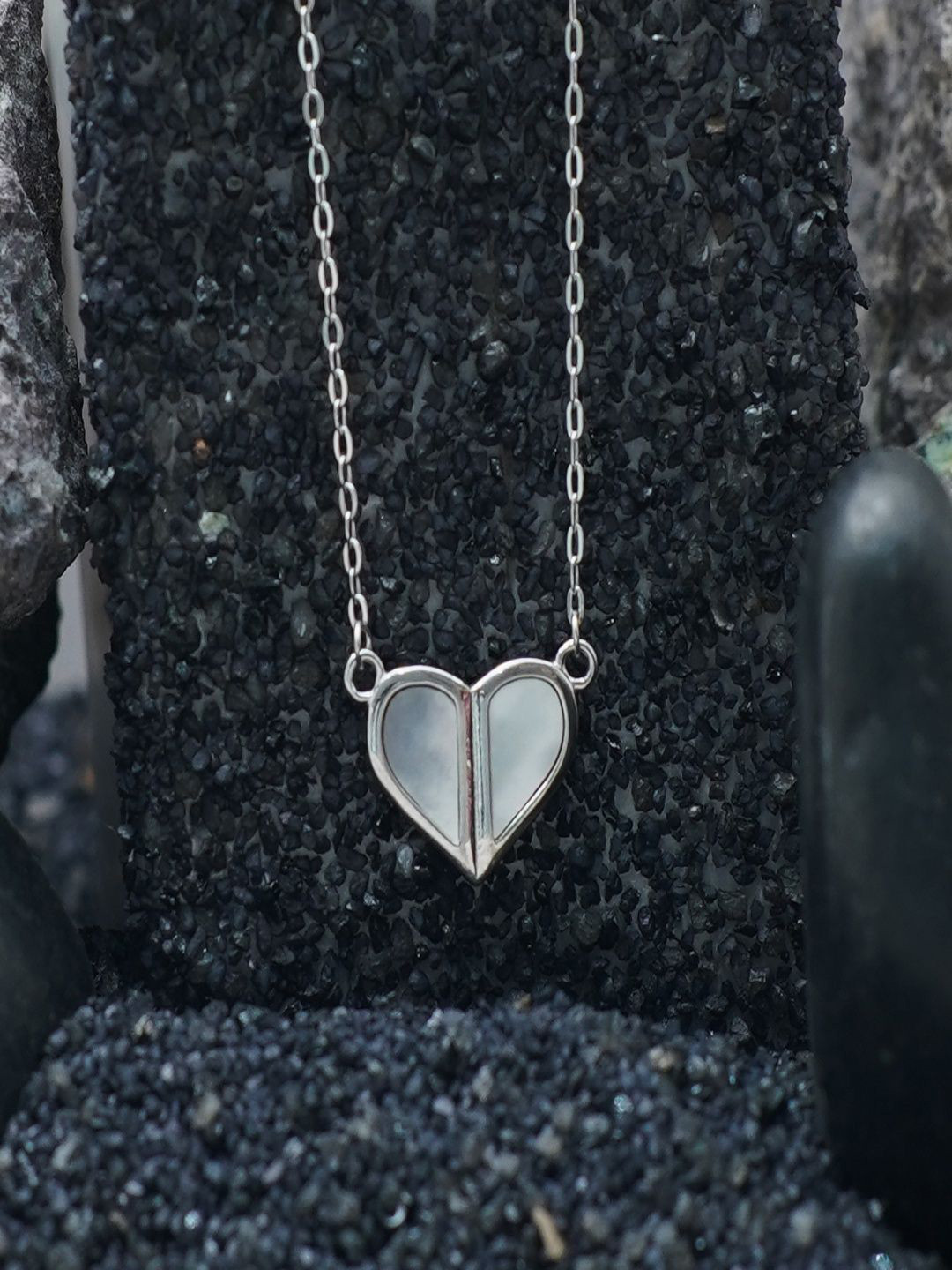 TASSYA Women Split Heart Chain Pendant