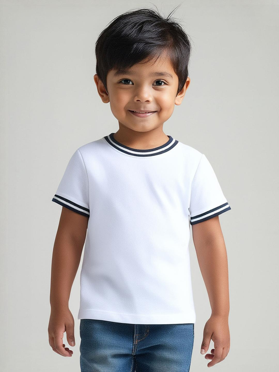 Hopscotch Boys Ribbed Trim T-shirt