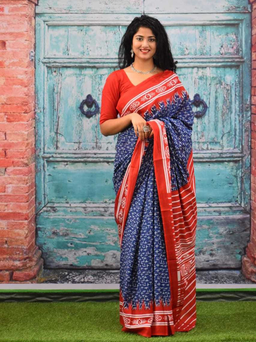 Dastkar Ethnic Motifs Printed Pure Cotton Block Print Sarees
