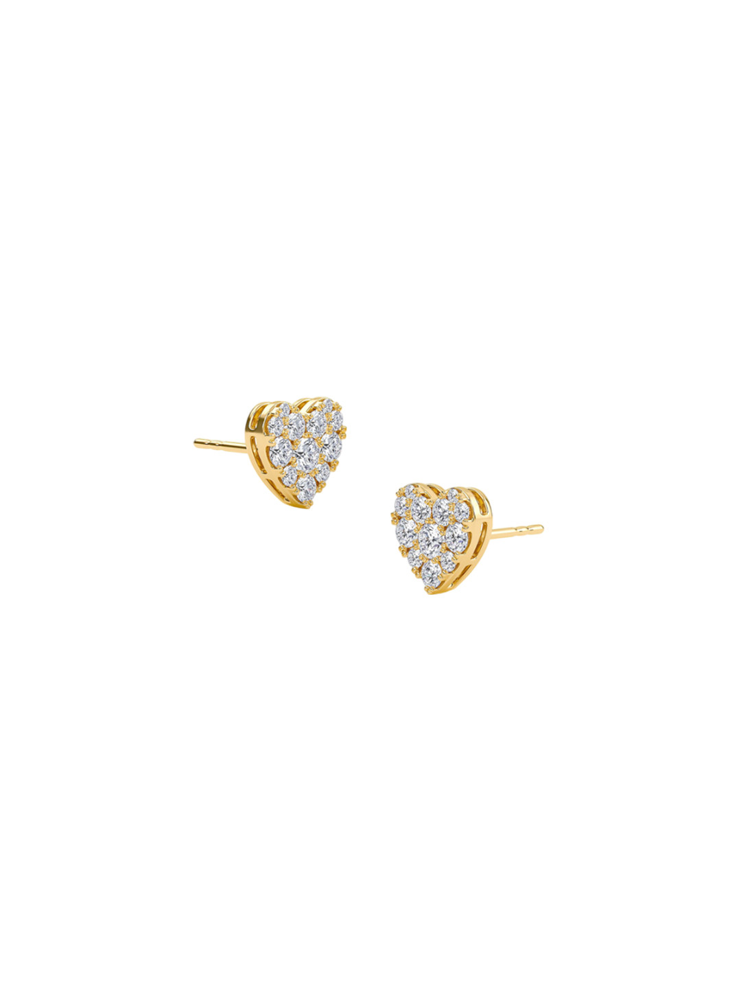 SHINE ETERNAL 18 Kt Yellow Gold Lab Grown Diamond Heart Stud Earrings