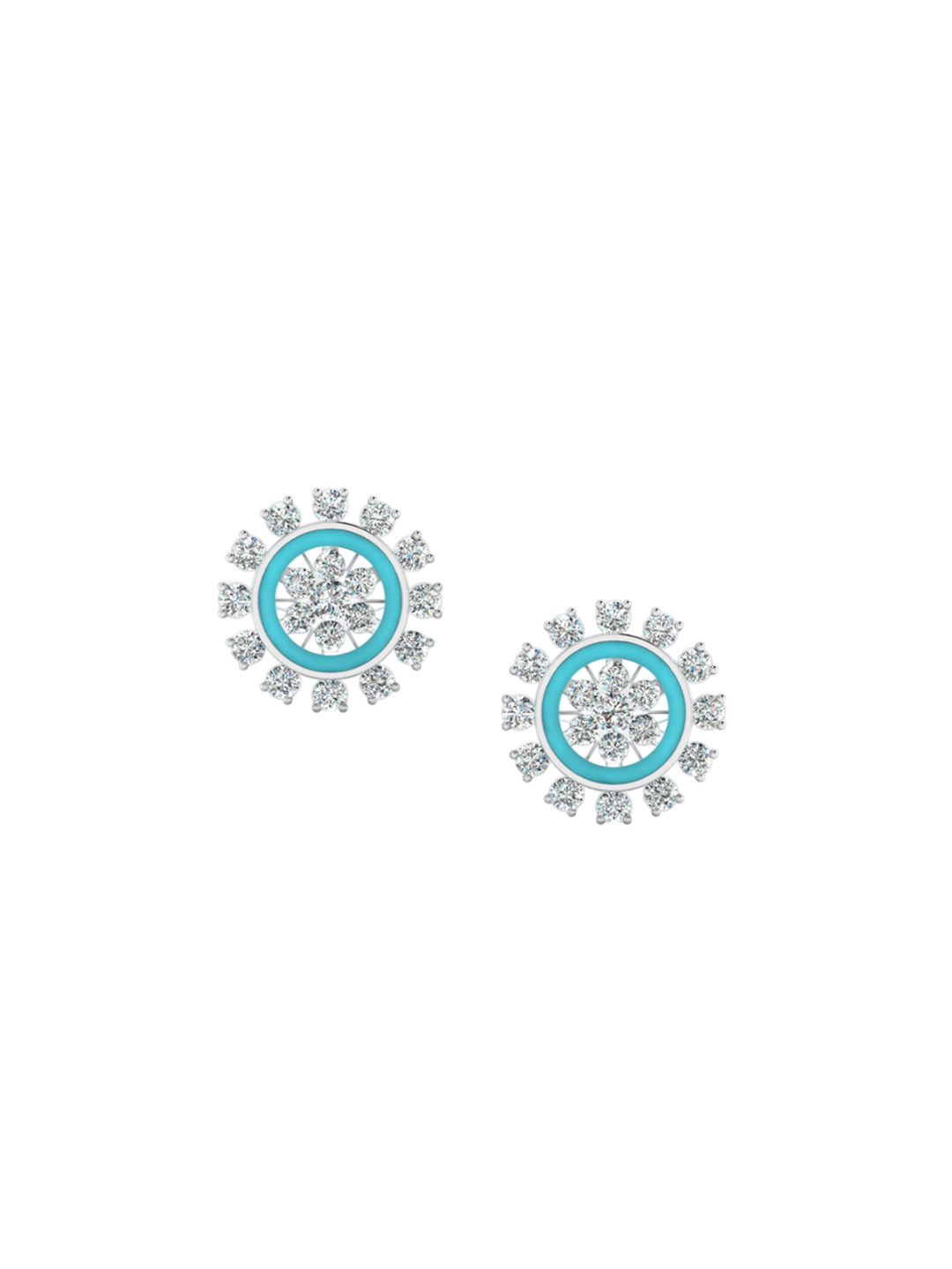 SHINE ETERNAL 14 Kt White Gold Lab Grown Diamond Twirling Stars Studs