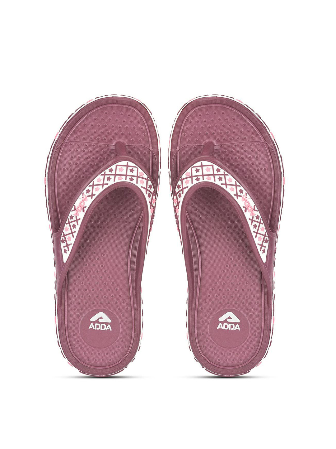 Adda Self Design Rubber Thong Flip-Flops