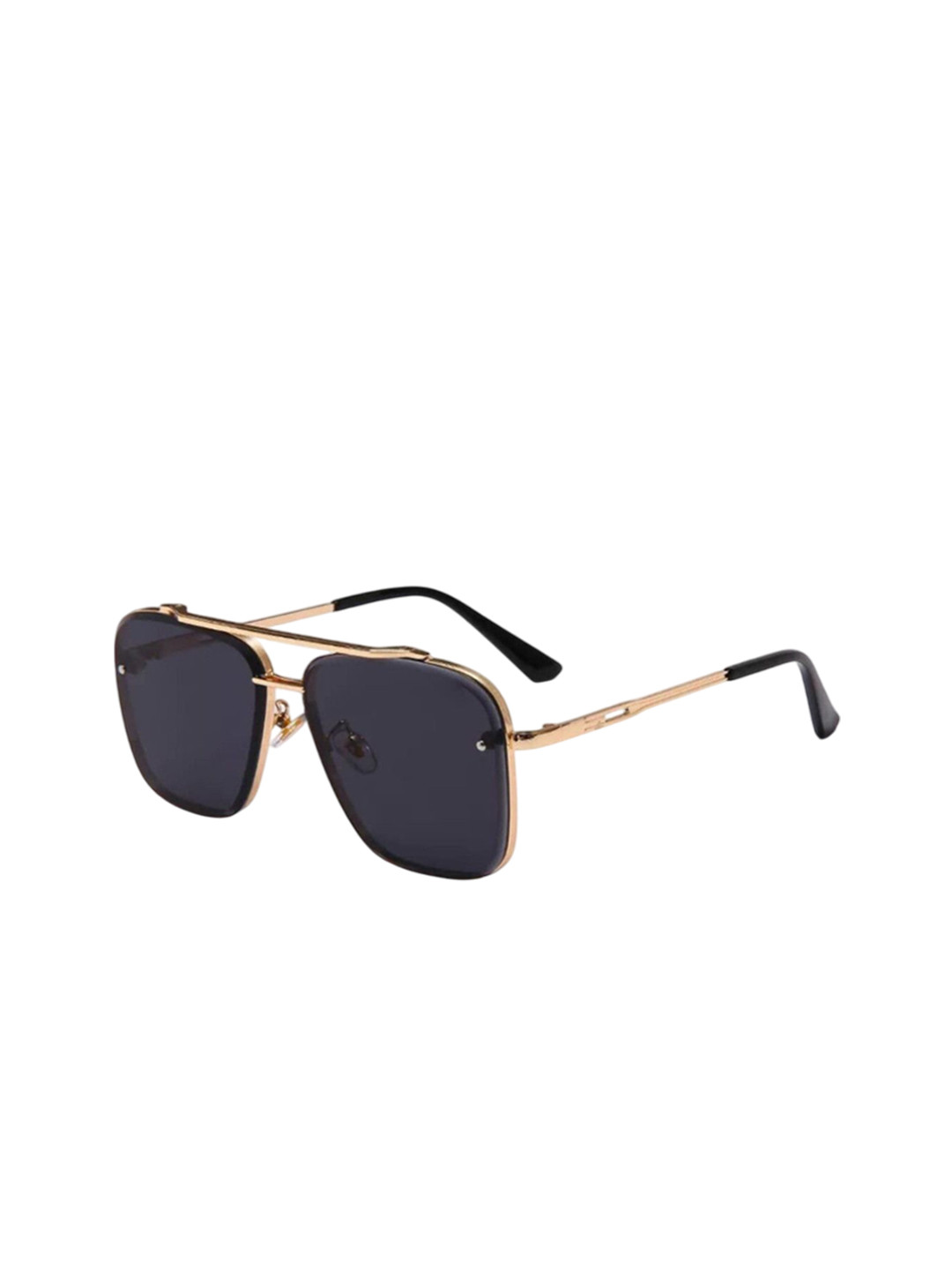 SPADEACES Men Navigator Sunglasses With UV Protected Lens ROCK GOLD BLACK AVIATOR_15