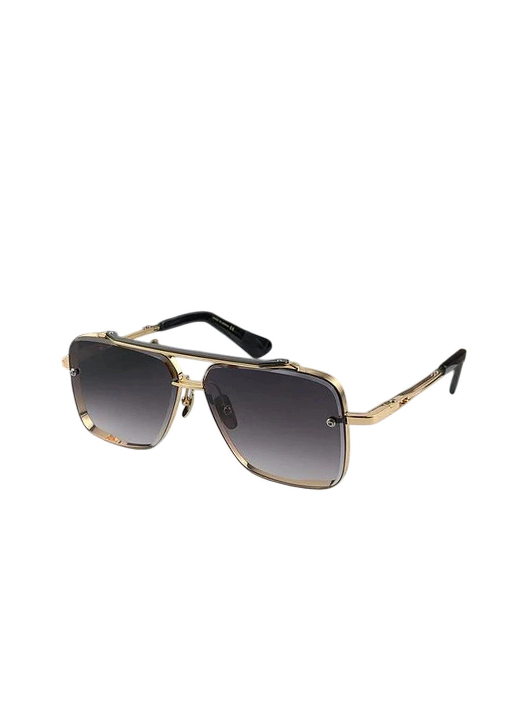 SPADEACES Men Square Sunglasses with UV Protected Lens Gold Black Rock Square_g