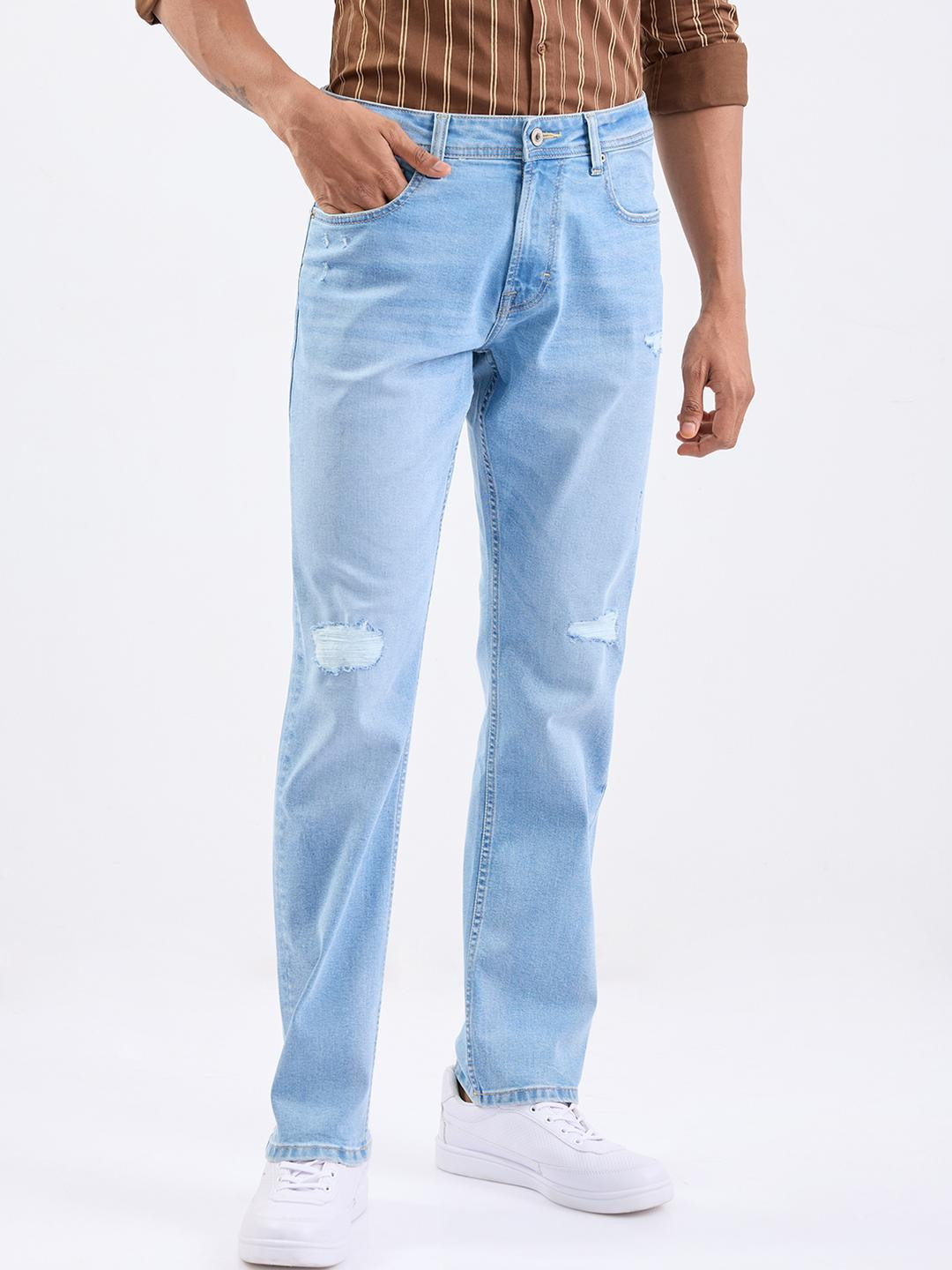 SPYKAR Men Blue Cotton Relaxed Fit Mid-Rise Jeans