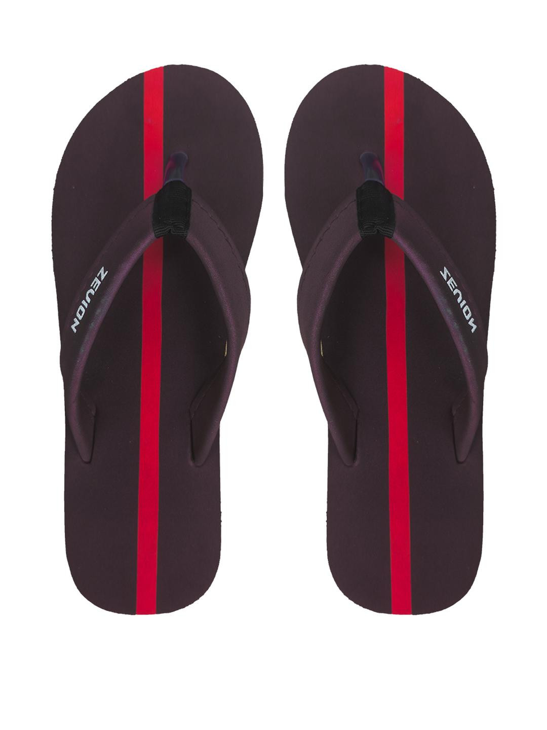 Zevion Women Black with Red Striped Thong Flip-Flops