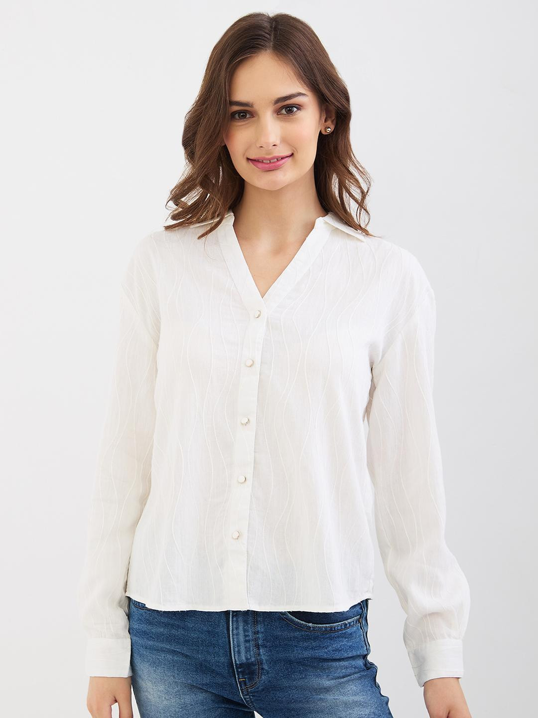 SPYKAR Women White Nylon Casual Shirts