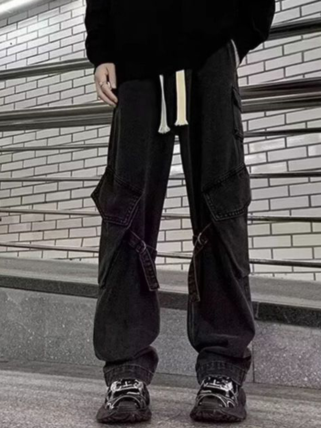 StyleCast Men Dark Wide Leg Mid-Rise Jeans