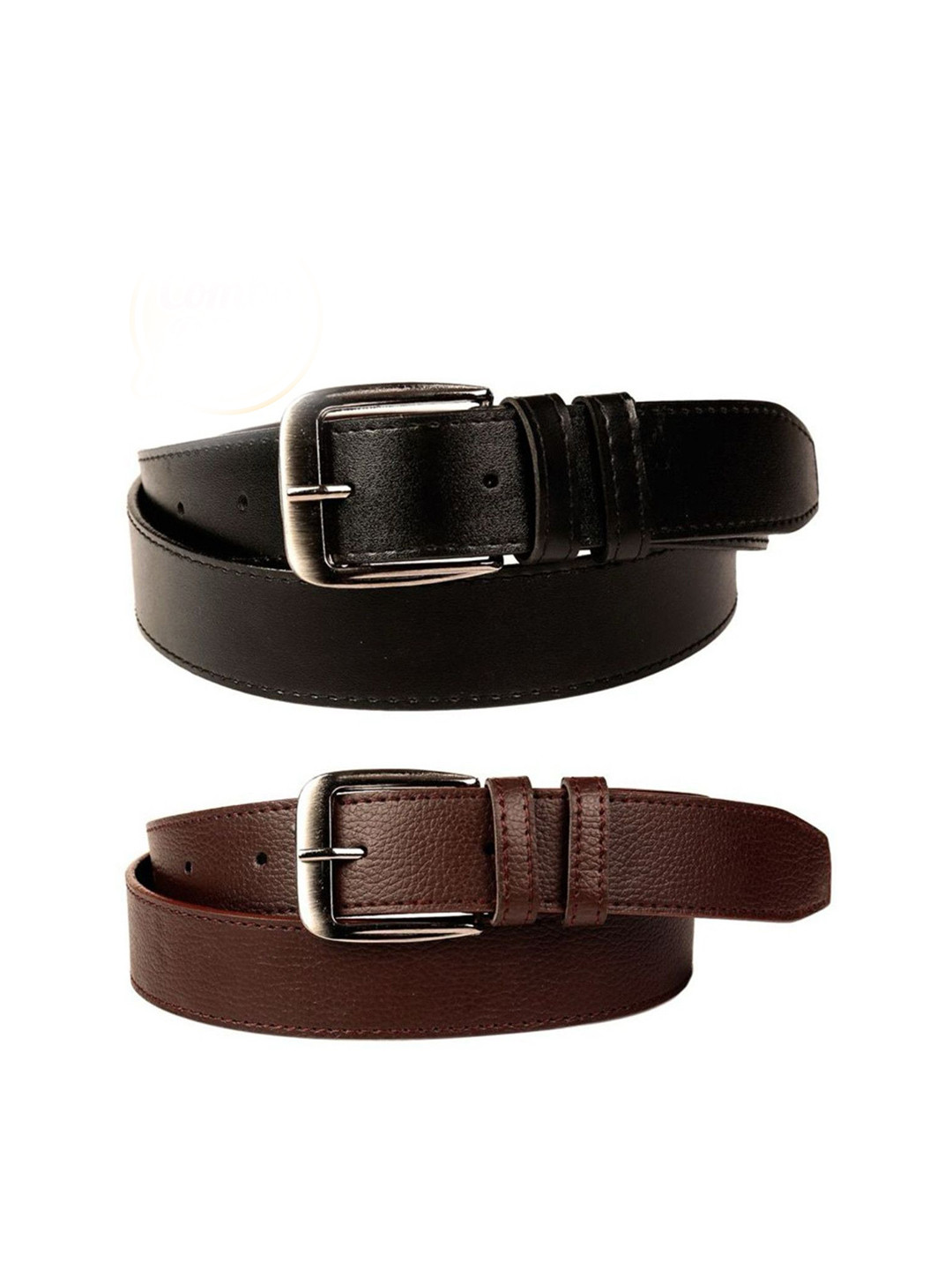 SHOPGLOBAL Unisex Set of 2 Leather Tang Belts