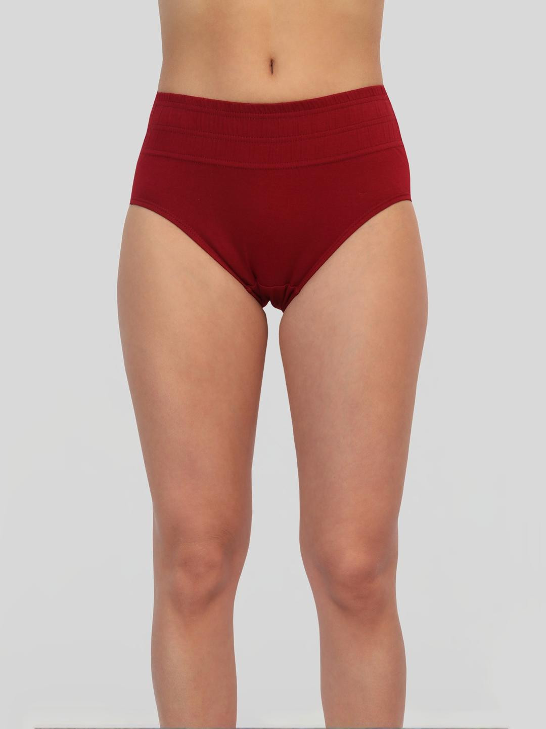 Glamoras Women Maroon Solid Cotton Tummy Shaper