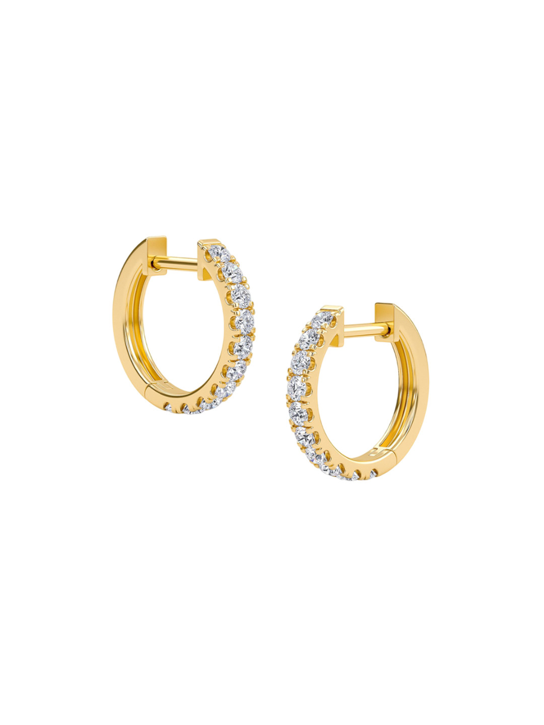 SHINE ETERNAL 18 Kt Yellow Gold Lab Grown Diamond Everday Huggie Earrings