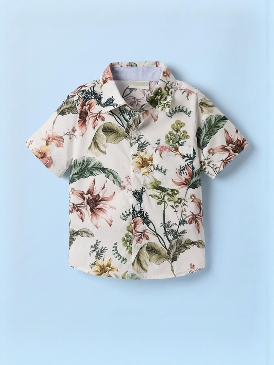DUTT CREATION Boys Cotton Floral Printed Shirt