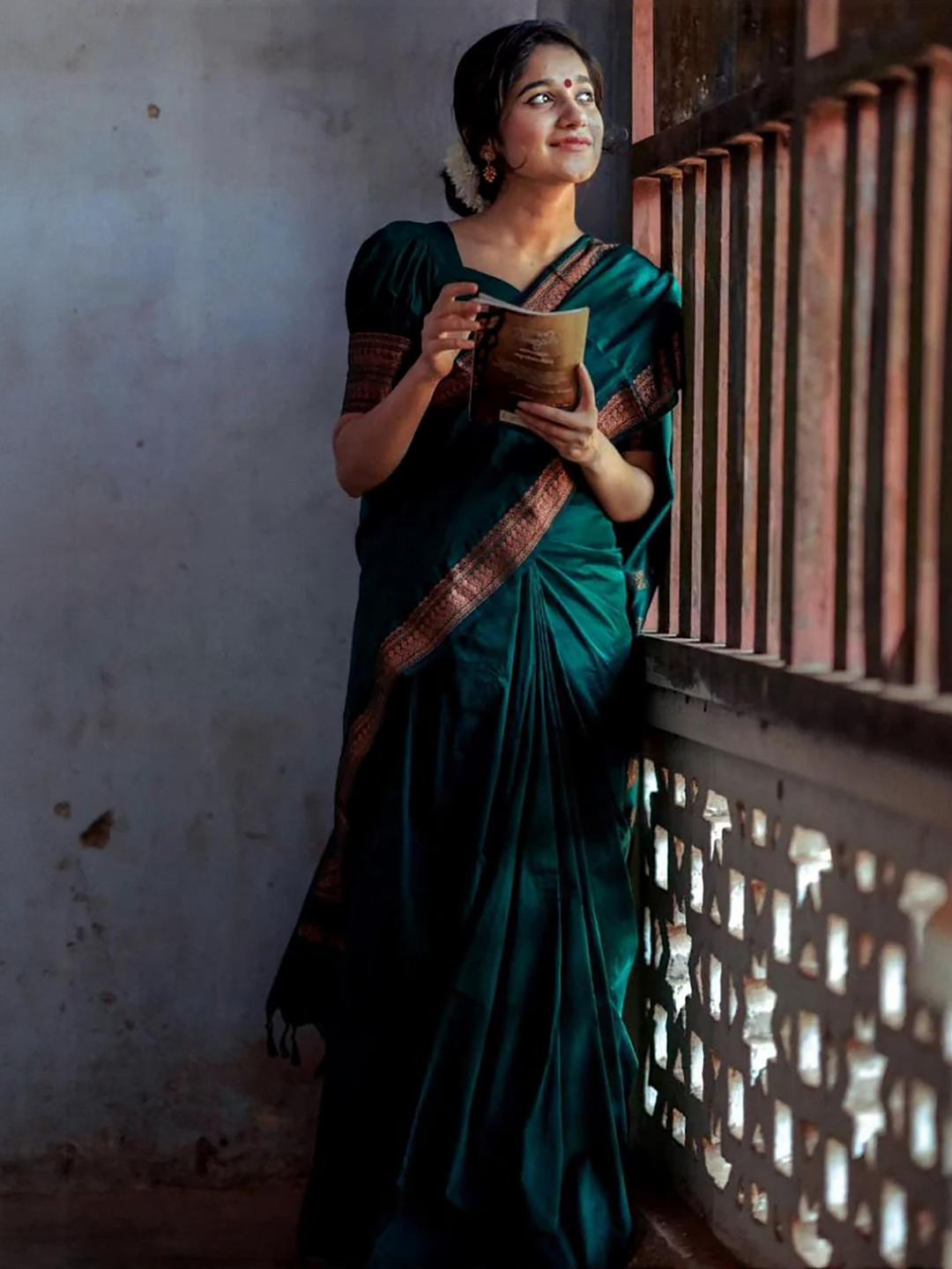 Mitera Woven Design Zari Work Designer Banarasi Saree With Blouse