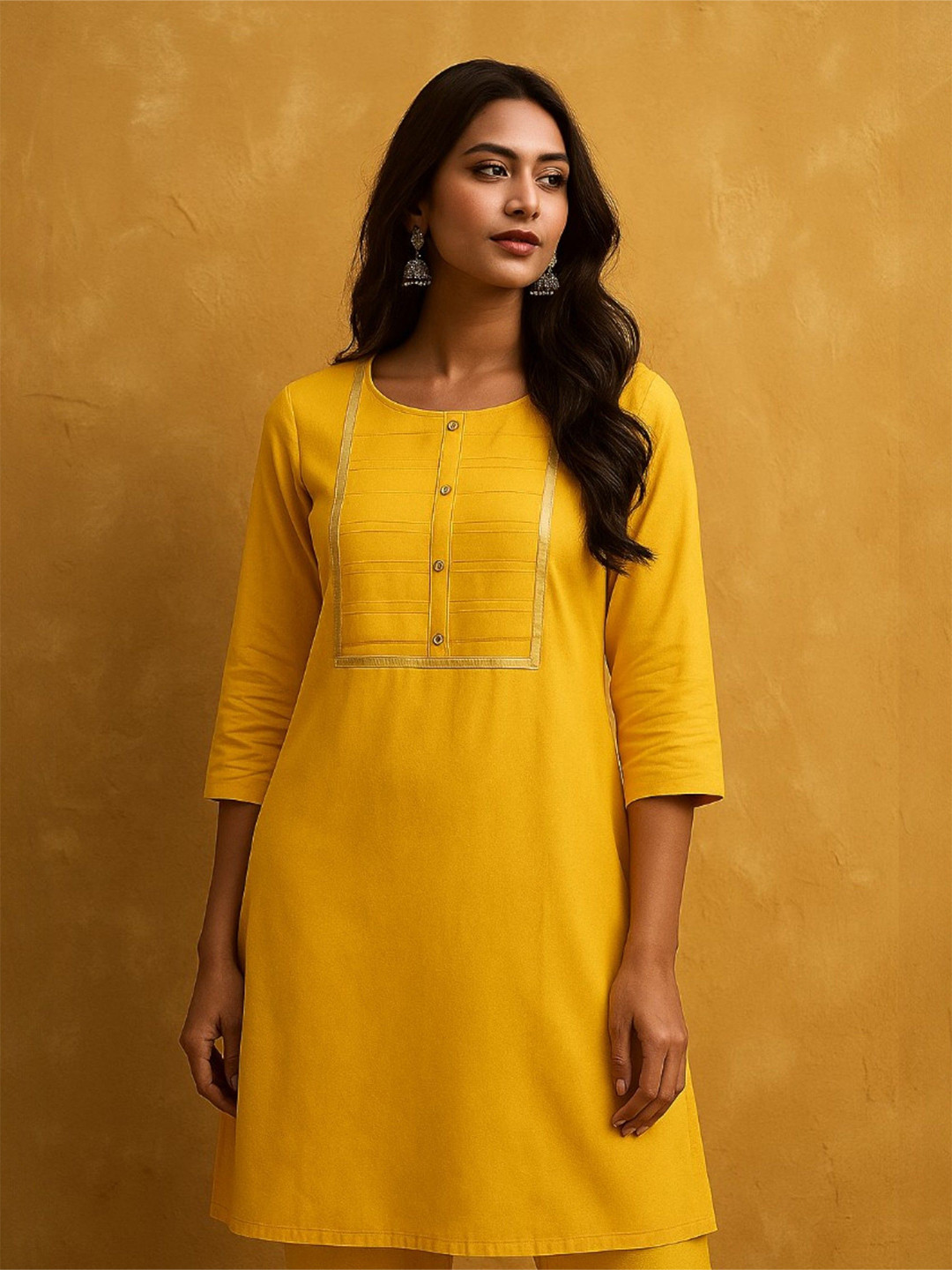 TeenTrums Women Round Neck Ethnic Straight Kurtas