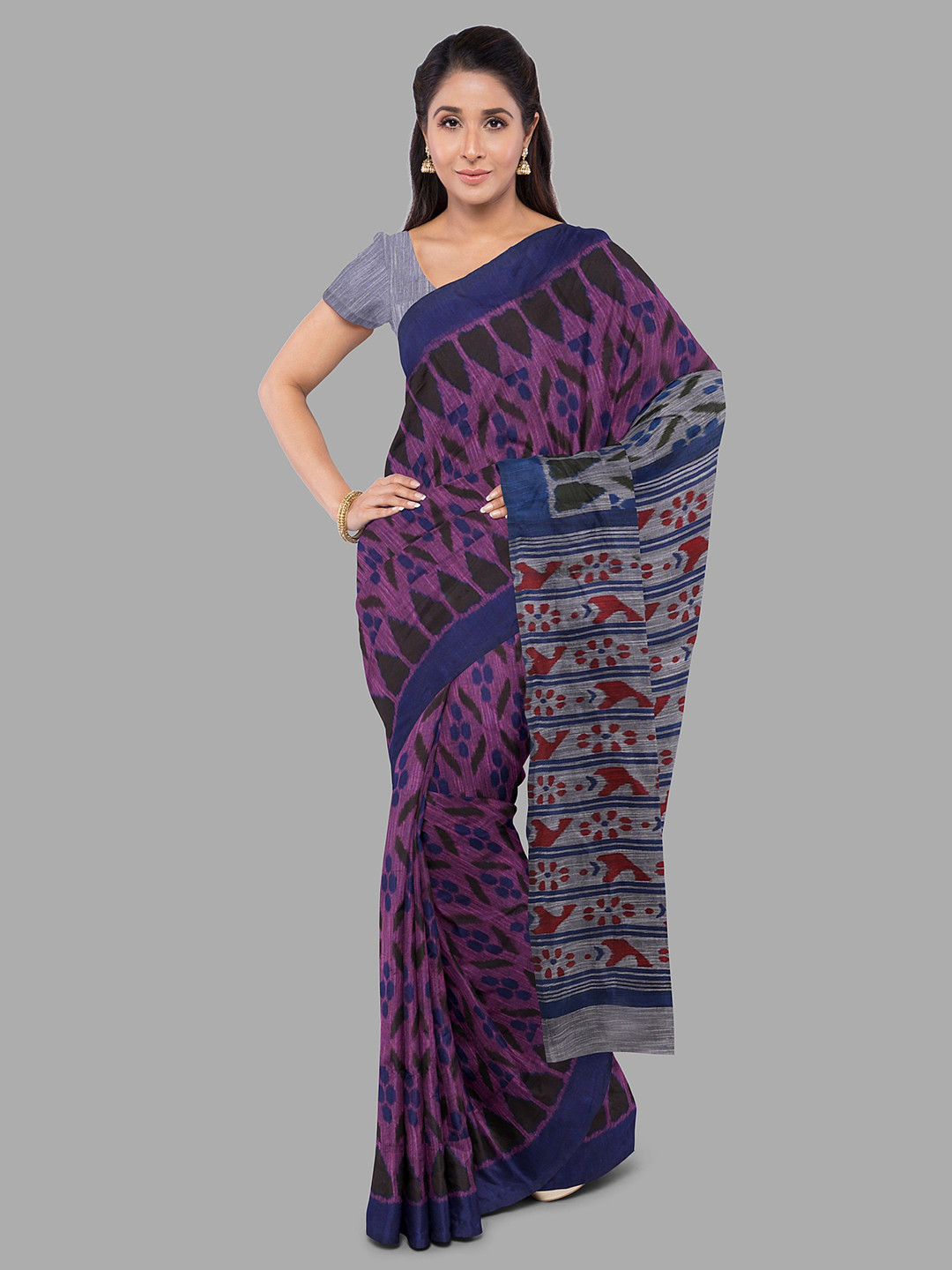 The Chennai Silks Woven Design Bagh Printed Cotton Saree