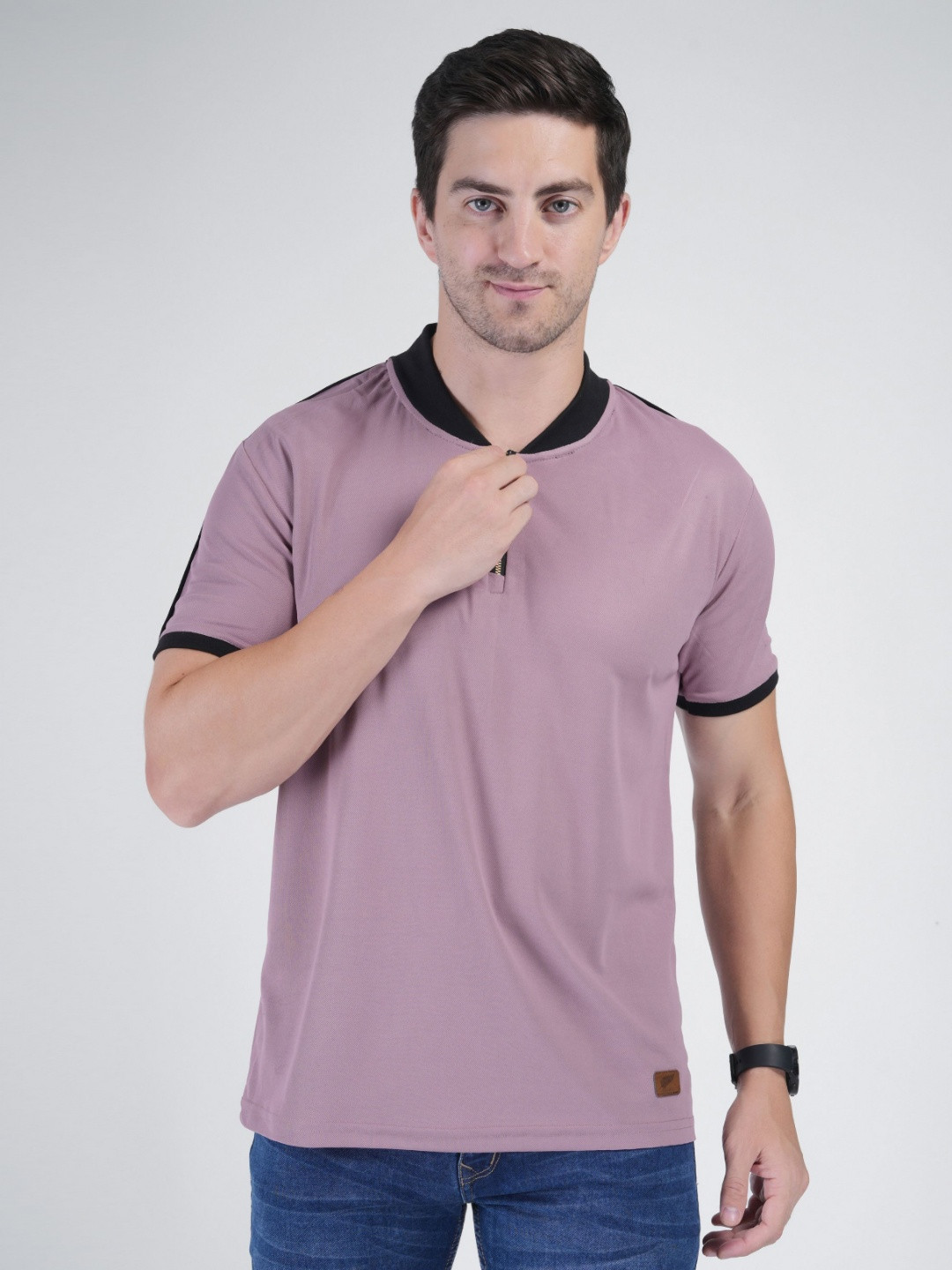 John Peters Polo Collar Bio Finish Cotton T-shirt
