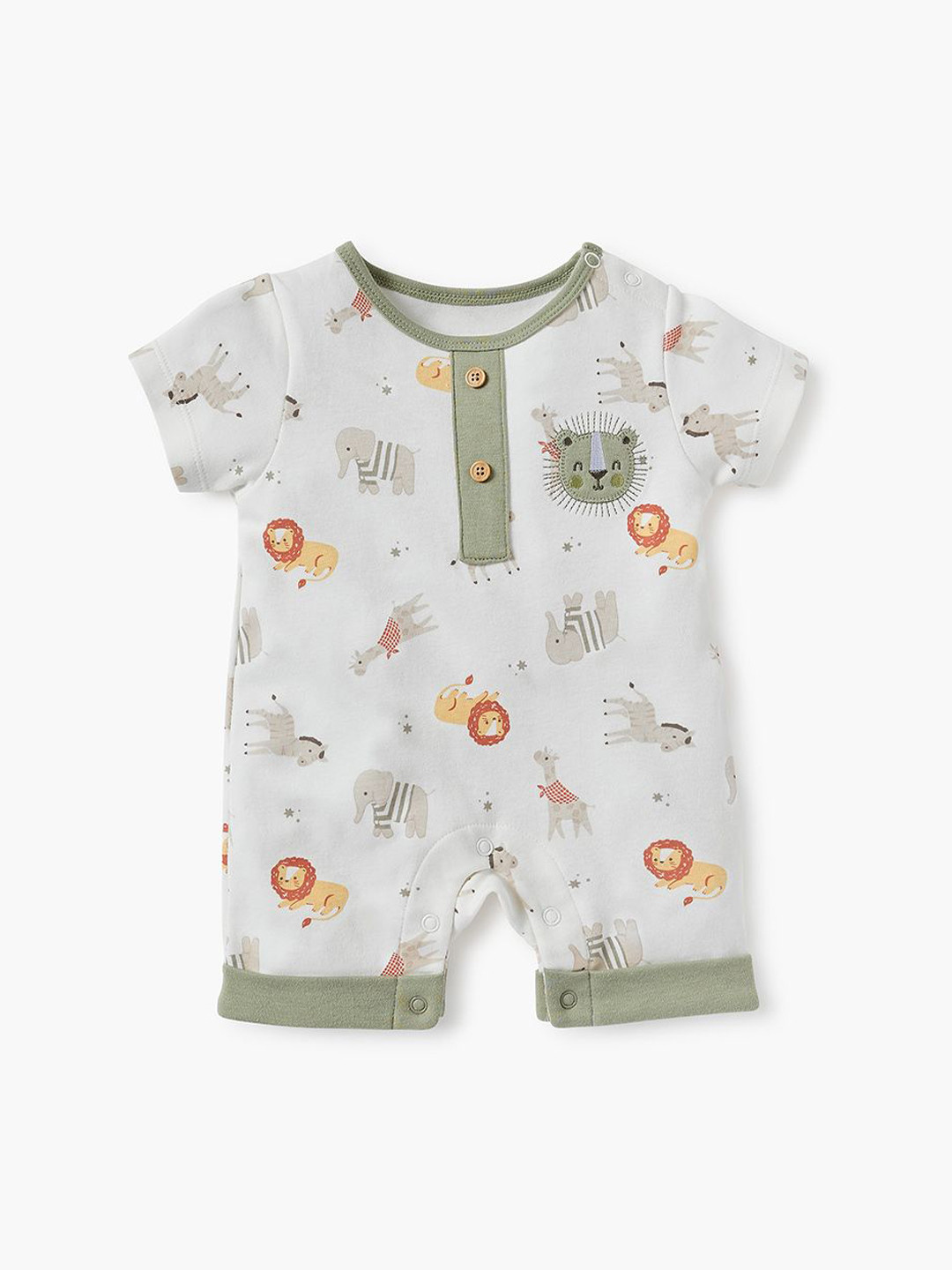 Juniors by Babyshop Infant Boys Animal Printed Cotton Romper