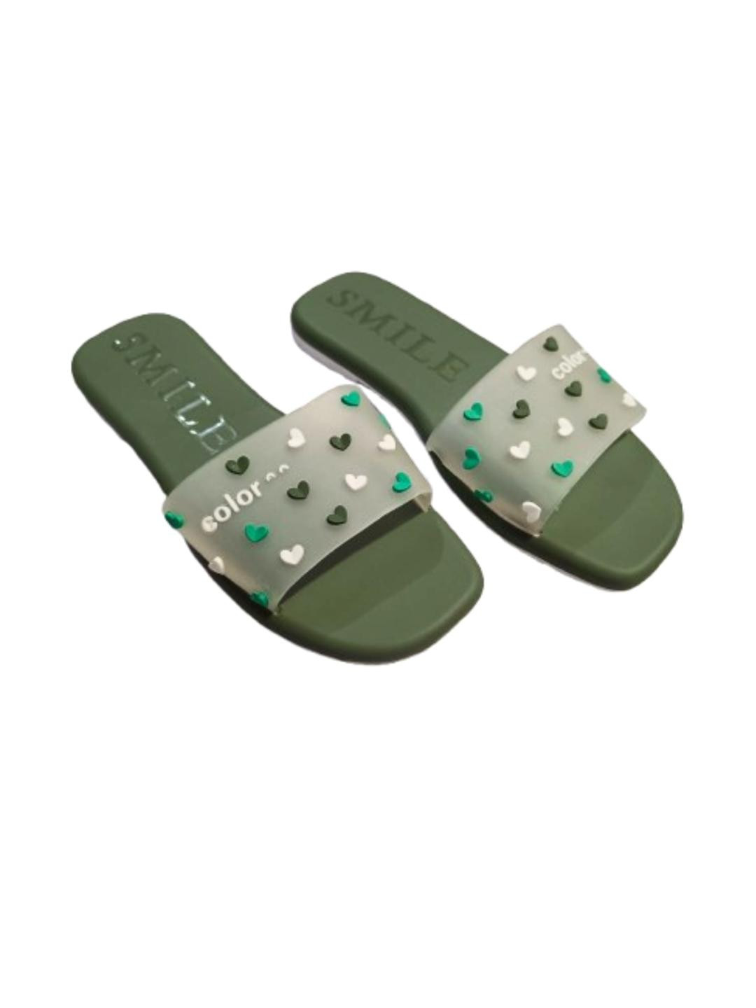 UKANSU Women Heart Printed Flip flop Slipper