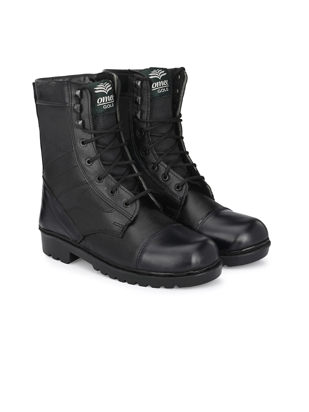 omee gold Men NCC Military Army Long Dms Genuine Leather Combat Boots