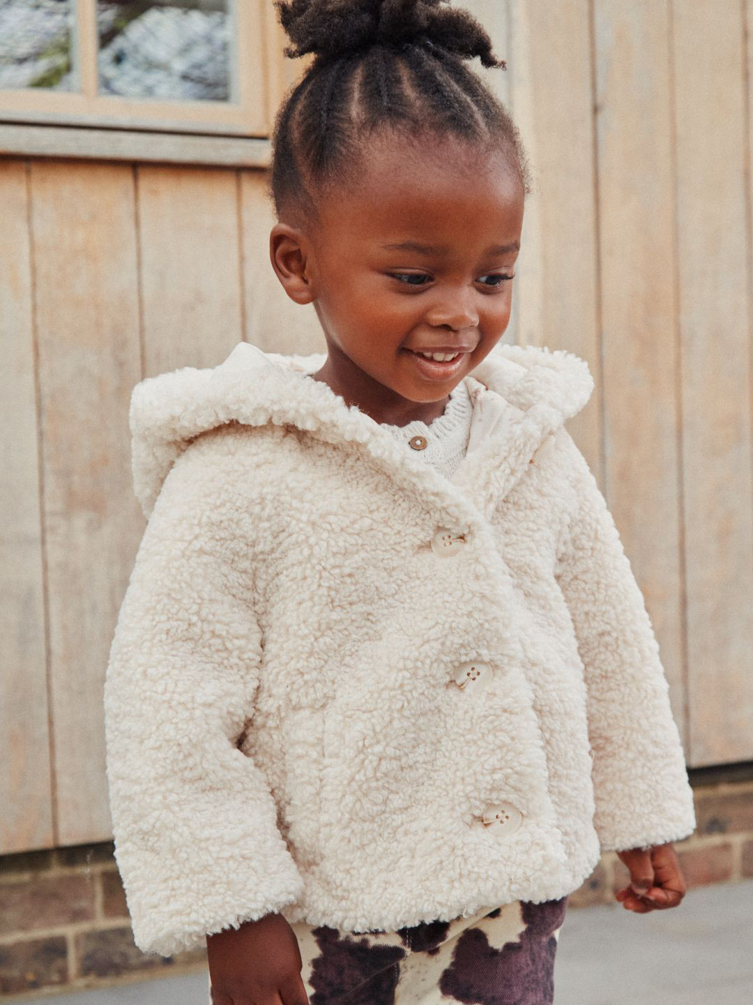 NEXT Girls Hooded Borg Jacket