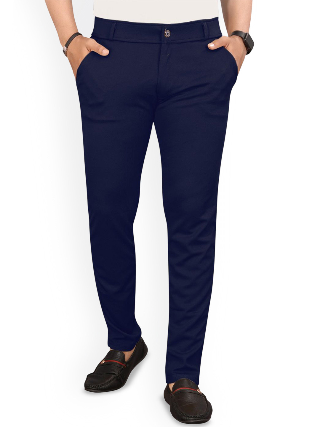 Bhagvat Casual Men Solid Mid-Rise Comfort Trousers