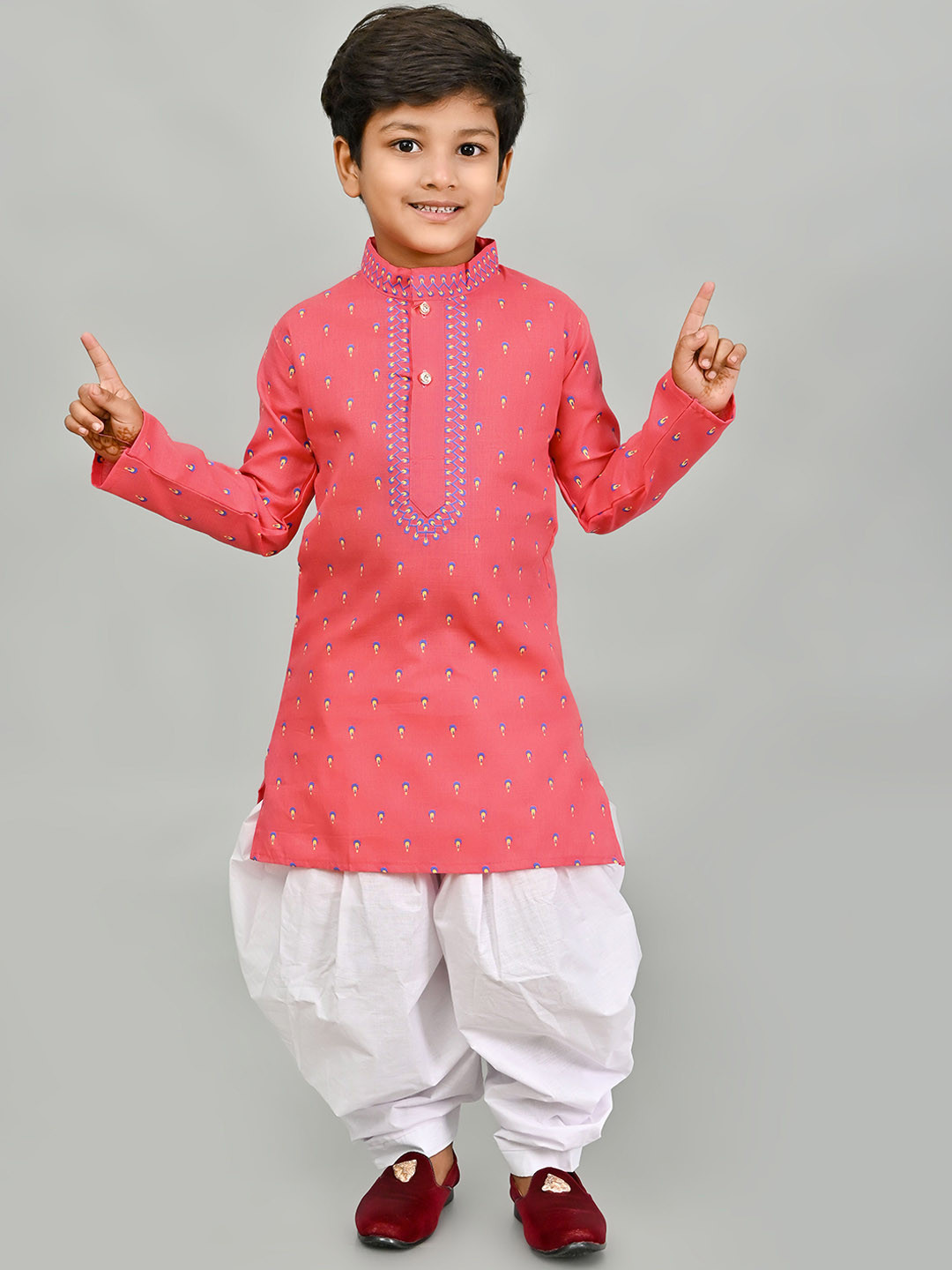 TAKE STYLE Boys Ethnic Motifs Printed Regular Kurta with Patiala