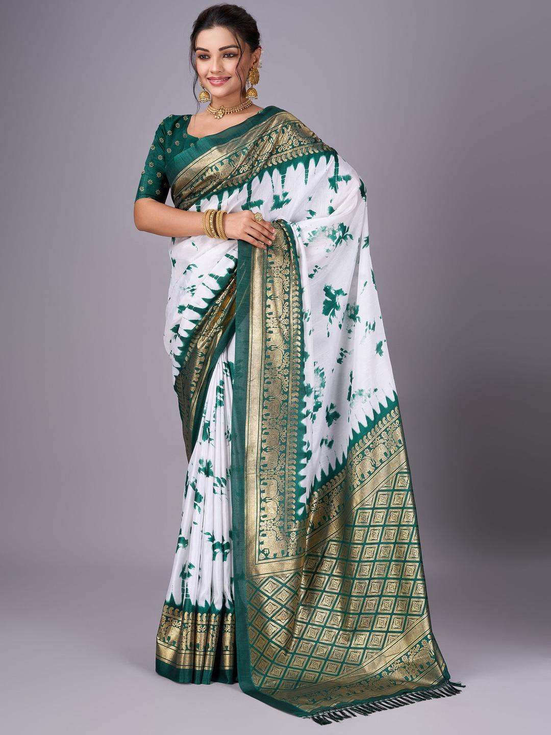 Sita Printed Chanderi Saree with Zari Woven Design Border