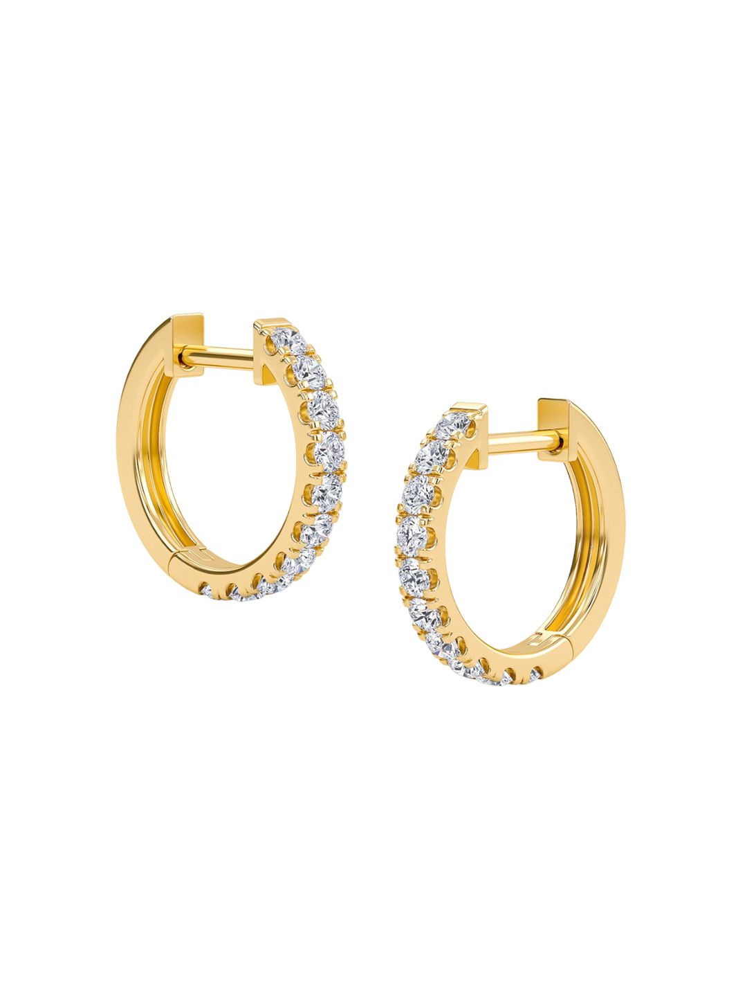 SHINE ETERNAL 14 Kt Yellow Gold Lab Grown Diamond Everday Huggie Earrings