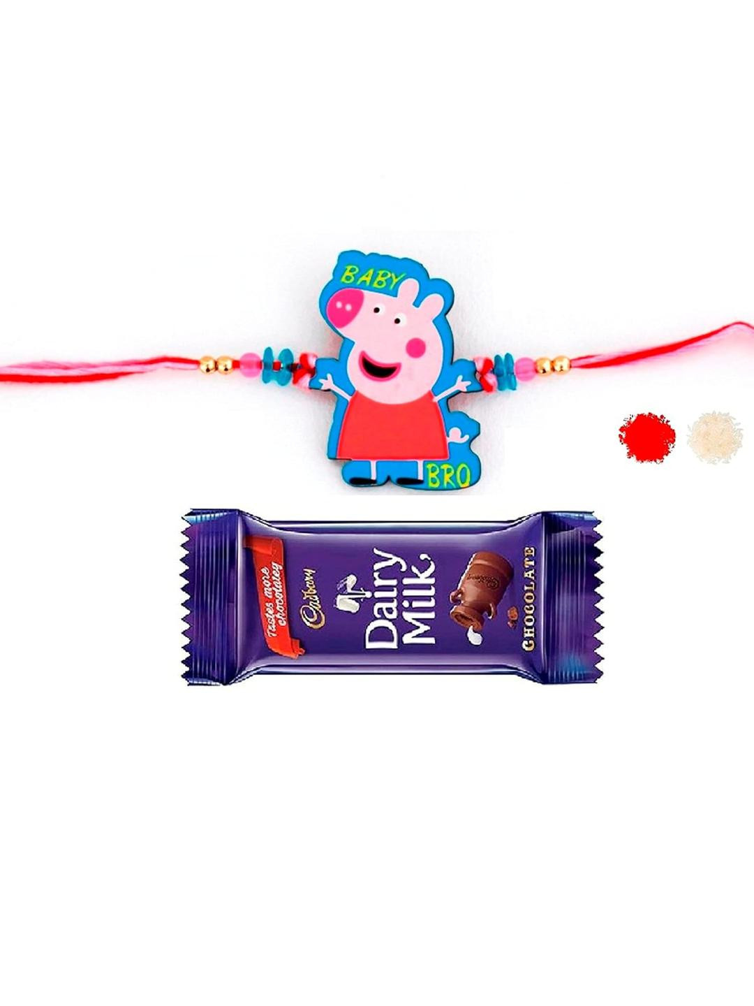 VR Creatives Kids Peppa Pig Rakhi with Chocolate & Roli Chawal Rakhi Combo Set