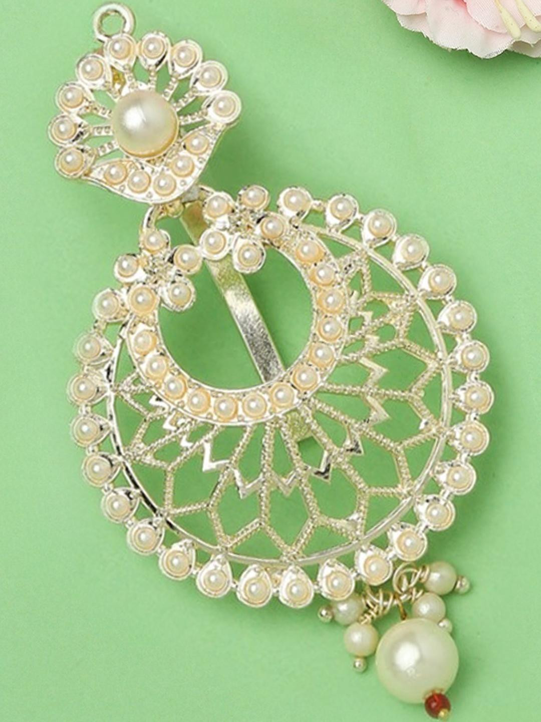 Anouk Women Gold Plated Artificial Stones and Beads Studded Bun Pin Head Jewelry