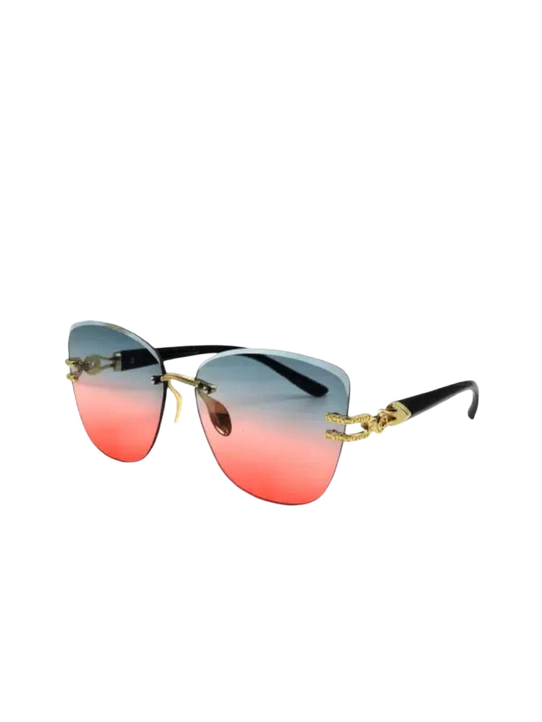 SPADEACES Unisex Rimless UV Protected Lens Cateye Sunglasses Ladies rimmless