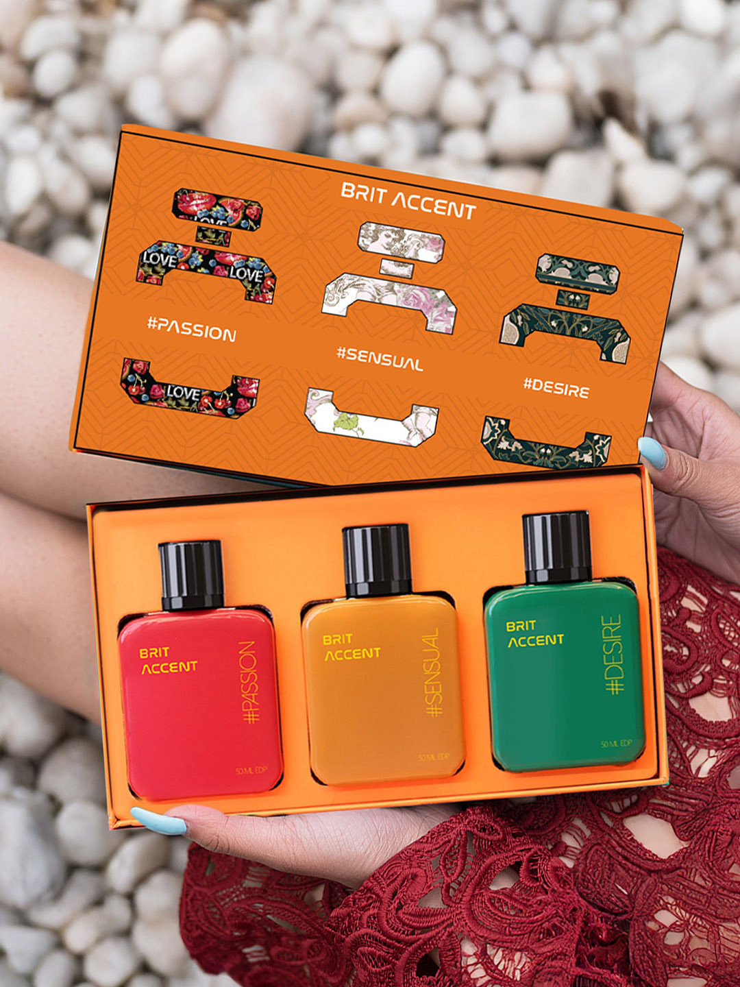 BRIT ACCENT Set Of 3 Women Passion, Desire, Sensual Long-Lasting Eau De Parfum-50 ml Each