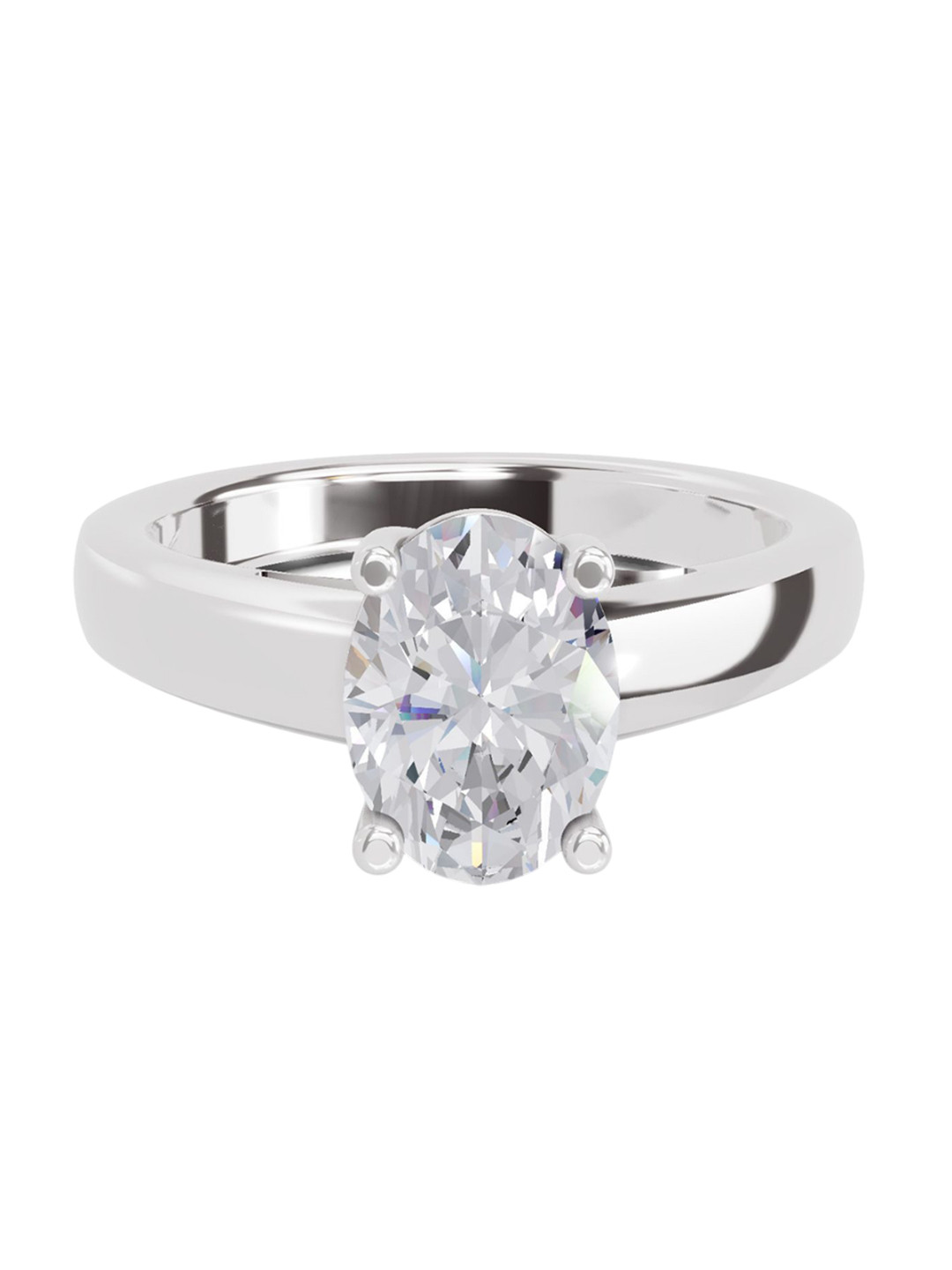 Sparkles 14K White Gold Lab Grown Diamond 1 Carat Oval Shape Diamond Ring