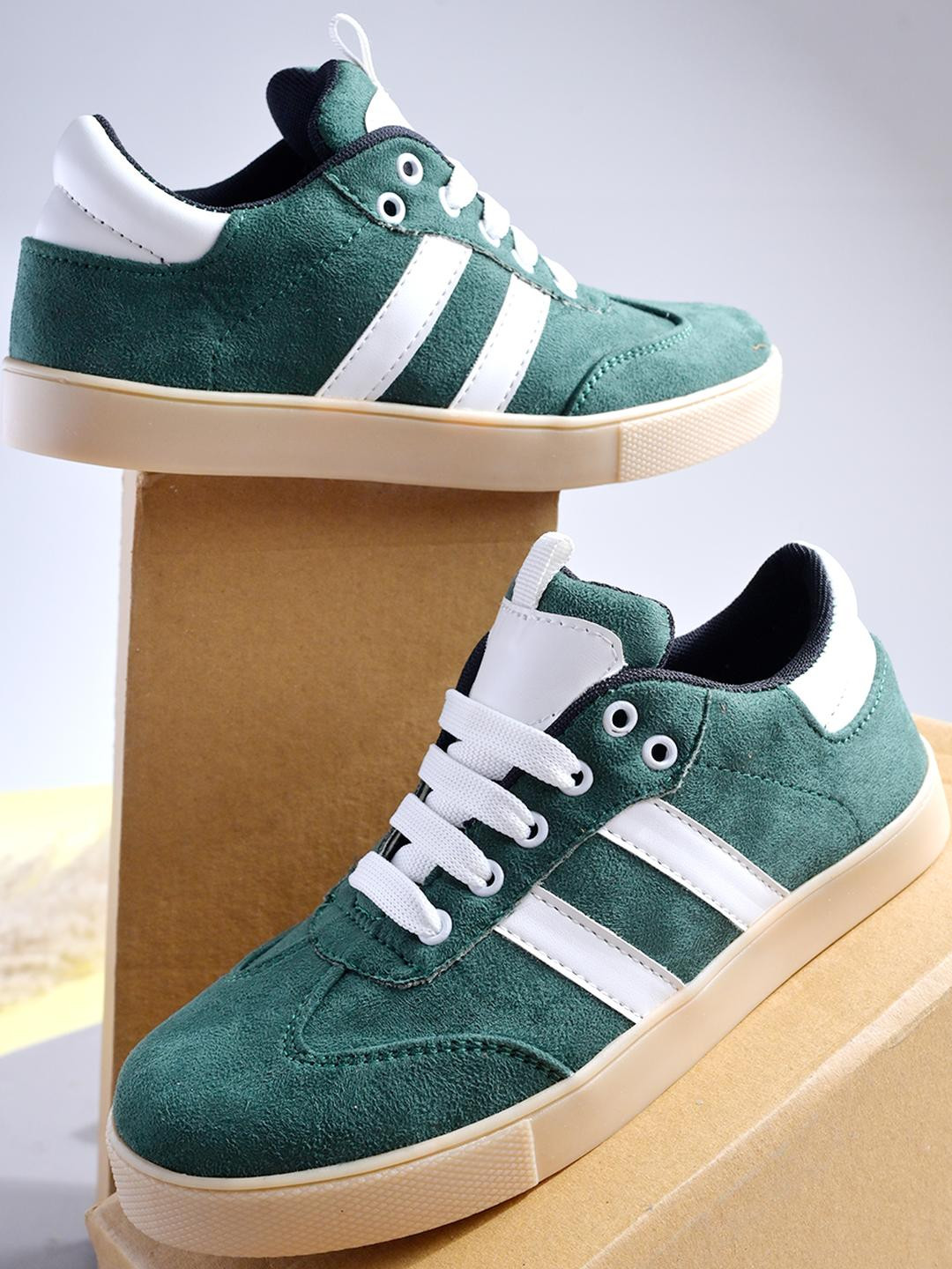 Shoetopia Kids-Boys Green Synthetic Casual Shoes