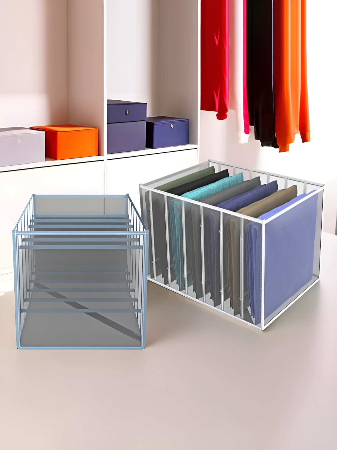 Aura Transparent & White 2 Pieces 7 Grids Cloth Organisers