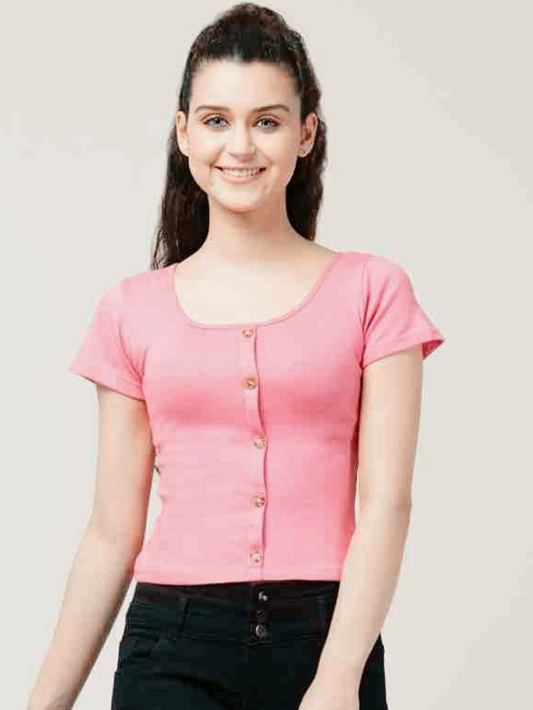 Western Darji Women Ribbed Fitted Top