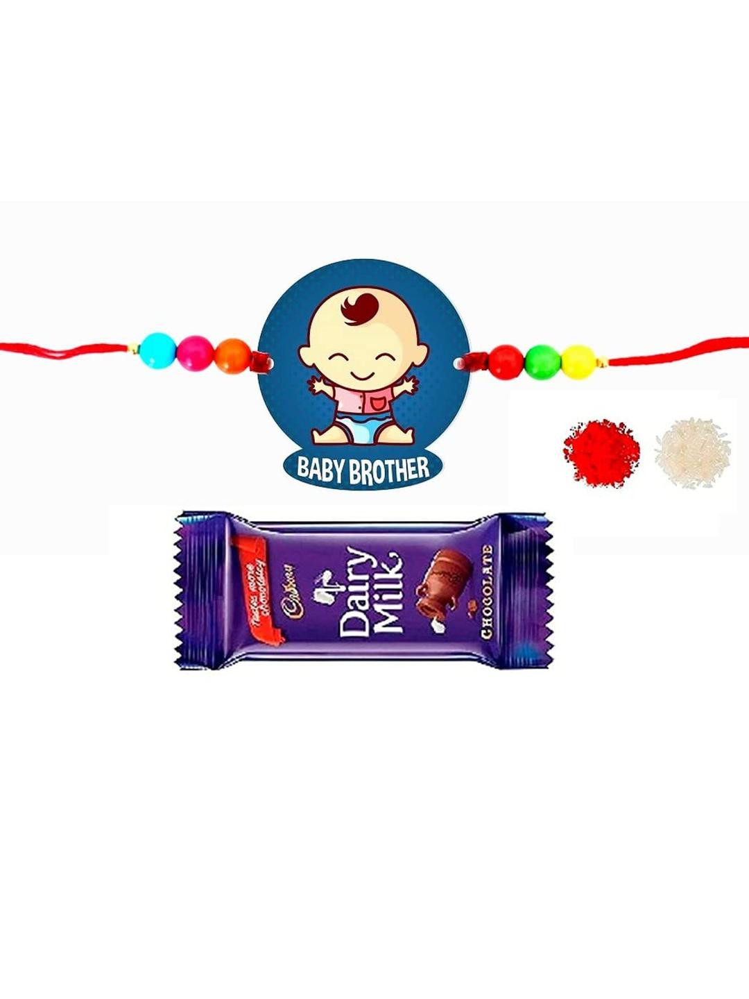 VR Creatives Wraparound Rakhi with Chocolate and Roli Pooja Tika Set