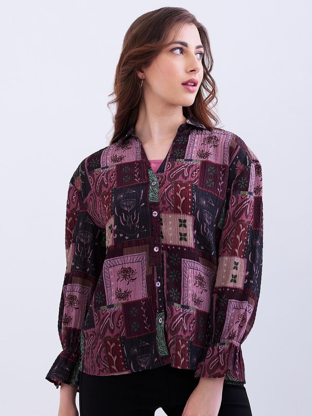 SPYKAR Women Red Polyester Casual Shirts