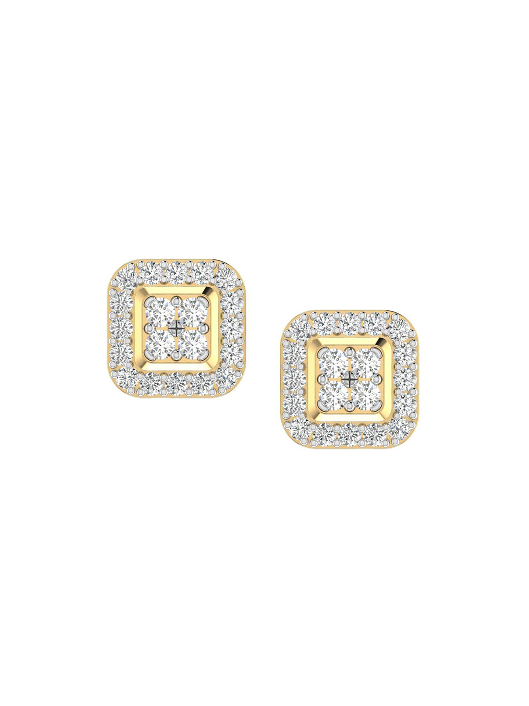 SHINE ETERNAL 18 Kt Yellow Gold Lab Grown Diamond Luminous Aura Earrings