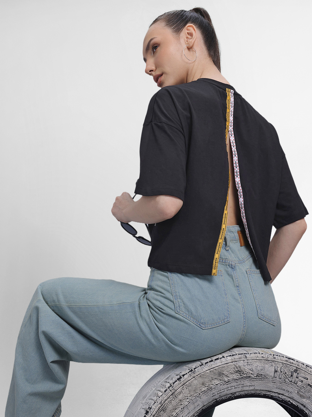 The Roadster Life Co. Drop-Shoulder Sleeves Oversized T-shirt