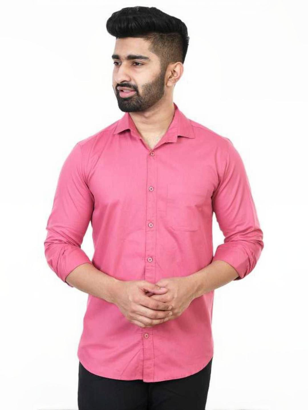 Eleni Trendz Men Pink Cotton Casual Shirts